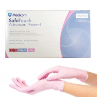 Рукавички нітрилові рожеві Medicom SafeTouch Advanced Extend 3,8 г (1 пачка, 100 шт) розмір S - головне фото