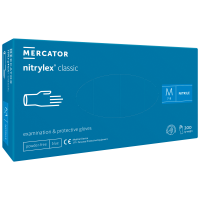 Рукавички нітрилові блакитні NITRYLEX CLASSIC a200 (1 пачка, 200 шт) розмір S - головне фото