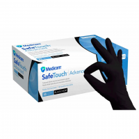 Рукавички нітрилові чорні Medicom SafeTouch Advanced 3,5 г (1 пачка, 100 шт) розмір S - головне фото