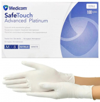 Рукавички нітрилові білі Medicom SafeTouch Advanced Platinum (1 пачка, 100 шт) розмір L - головне фото