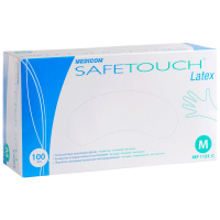 Рукавички латексні білі Medicom SafeTouch 5,5 г (1 пачка, 100 шт) розмір XS - головне фото